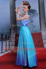 Elegant Scoop Sleeveless Zipper Floor Length Beading and Belt
