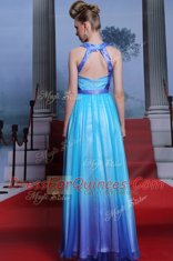 Elegant Scoop Sleeveless Zipper Floor Length Beading and Belt