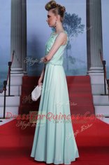 Custom Fit Scalloped Sleeveless Chiffon Prom Gown Embroidery Side Zipper