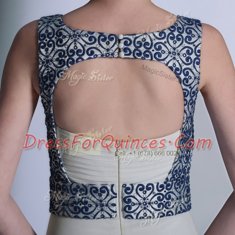 Vintage White Zipper Embroidery Sleeveless Floor Length