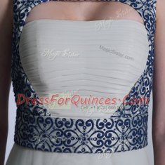 Vintage White Zipper Embroidery Sleeveless Floor Length