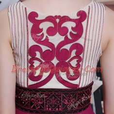 Excellent Sleeveless Beading and Appliques Side Zipper Prom Evening Gown