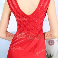 Pretty Sleeveless Side Zipper Floor Length Beading Prom Party Dress