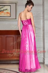 Edgy Column/Sheath Evening Dress Fuchsia Sweetheart Chiffon Sleeveless Ankle Length Side Zipper