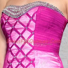 Edgy Column/Sheath Evening Dress Fuchsia Sweetheart Chiffon Sleeveless Ankle Length Side Zipper