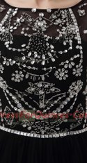 Sleeveless Beading Zipper Prom Dress