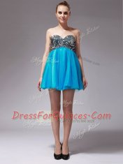 Aqua Blue Prom Dresses Prom and Party and For with Beading Sweetheart Sleeveless Zipper