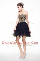 Traditional Chiffon Sleeveless Knee Length Evening Dress and Beading and Lace