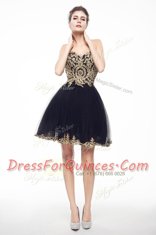 Traditional Chiffon Sleeveless Knee Length Evening Dress and Beading and Lace