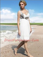 Fancy Sleeveless Zipper Floor Length Beading
