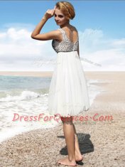 Fancy Sleeveless Zipper Floor Length Beading