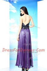 Captivating Halter Top Sleeveless Chiffon Evening Dress Lace Zipper