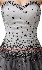 Attractive Sleeveless Organza Knee Length Lace Up Prom Dresses in Black with Beading and Ruffled Layers and Ruching