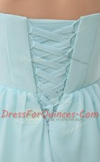 Extravagant Chiffon Sweetheart Sleeveless Lace Up Ruching in Light Blue