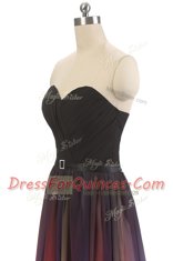 Sleeveless Chiffon Floor Length Lace Up Prom Party Dress in Multi-color with Belt