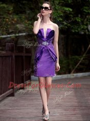 Purple Sleeveless Satin Zipper Prom Party Dress for Prom and Party