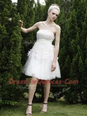 Graceful Sleeveless Zipper Knee Length Lace Dress for Prom