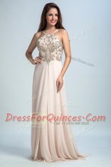 Pink Spaghetti Straps Backless Sequins Prom Evening Gown Sleeveless