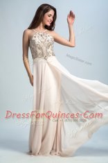 Pink Spaghetti Straps Backless Sequins Prom Evening Gown Sleeveless