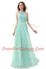 Sexy Scoop Sleeveless Chiffon and Tulle Prom Party Dress Ruffles Zipper