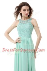 Sexy Scoop Sleeveless Chiffon and Tulle Prom Party Dress Ruffles Zipper