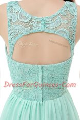 Sexy Scoop Sleeveless Chiffon and Tulle Prom Party Dress Ruffles Zipper