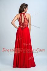 Shining Scoop Chiffon Sleeveless Floor Length and Beading