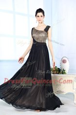 Chiffon Sleeveless Floor Length and Beading