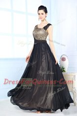 Chiffon Sleeveless Floor Length and Beading