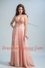 Simple With Train Baby Pink Sweetheart Sleeveless Brush Train Zipper