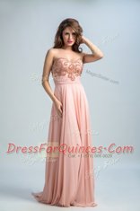 Simple With Train Baby Pink Sweetheart Sleeveless Brush Train Zipper