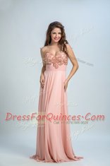 Simple With Train Baby Pink Sweetheart Sleeveless Brush Train Zipper