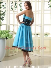 New Style Baby Blue Strapless Zipper Lace Prom Gown Sleeveless
