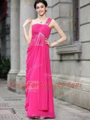 Sleeveless Zipper Floor Length Sequins Homecoming Dress