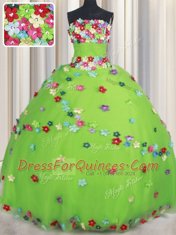 Free and Easy Sleeveless Floor Length Beading and Appliques Lace Up Vestidos de Quinceanera