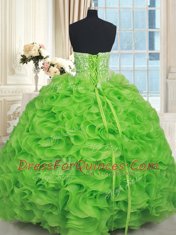 Floor Length Ball Gowns Sleeveless 15th Birthday Dress Lace Up