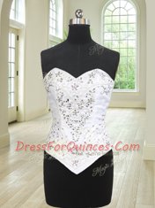 Sleeveless Brush Train Lace Up With Train Beading and Ruffles Sweet 16 Dress