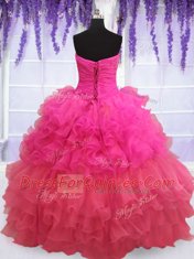 Deluxe Sequins Ruffled Floor Length Ball Gowns Sleeveless Multi-color 15th Birthday Dress Lace Up