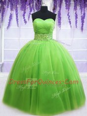 New Style Sleeveless Tulle Lace Up Quinceanera Dresses for Military Ball and Sweet 16 and Quinceanera