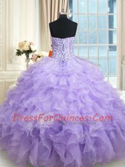 Decent Floor Length Ball Gowns Sleeveless Lavender Sweet 16 Dresses Lace Up