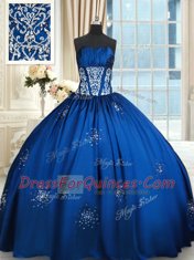 Hot Selling Royal Blue Sweetheart Neckline Beading Sweet 16 Quinceanera Dress Sleeveless Lace Up