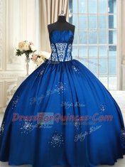 Hot Selling Royal Blue Sweetheart Neckline Beading Sweet 16 Quinceanera Dress Sleeveless Lace Up
