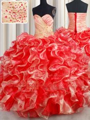 Custom Design Floor Length Multi-color Ball Gown Prom Dress Sweetheart Sleeveless Lace Up