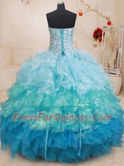 Multi-color Sleeveless Beading and Ruffles Quinceanera Gowns