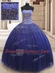 Customized Sleeveless Beading Lace Up 15 Quinceanera Dress
