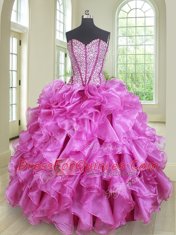 Cheap Ball Gowns Ball Gown Prom Dress Lilac Sweetheart Organza Sleeveless Floor Length Lace Up
