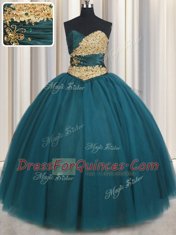 Pretty Tulle Sleeveless Floor Length Quinceanera Gowns and Beading