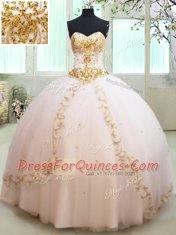 White Sweet 16 Quinceanera Dress Military Ball and Sweet 16 and Quinceanera and For with Beading and Appliques Sweetheart Sleeveless Lace Up