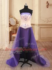 Latest Four Piece Floor Length Zipper 15 Quinceanera Dress White for Military Ball and Sweet 16 and Quinceanera with Beading and Embroidery