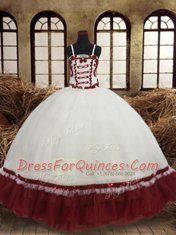 Great Straps Sleeveless Lace Up 15 Quinceanera Dress White Satin and Organza